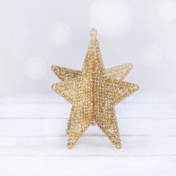 Gold Glitter 3D 5-Point Star